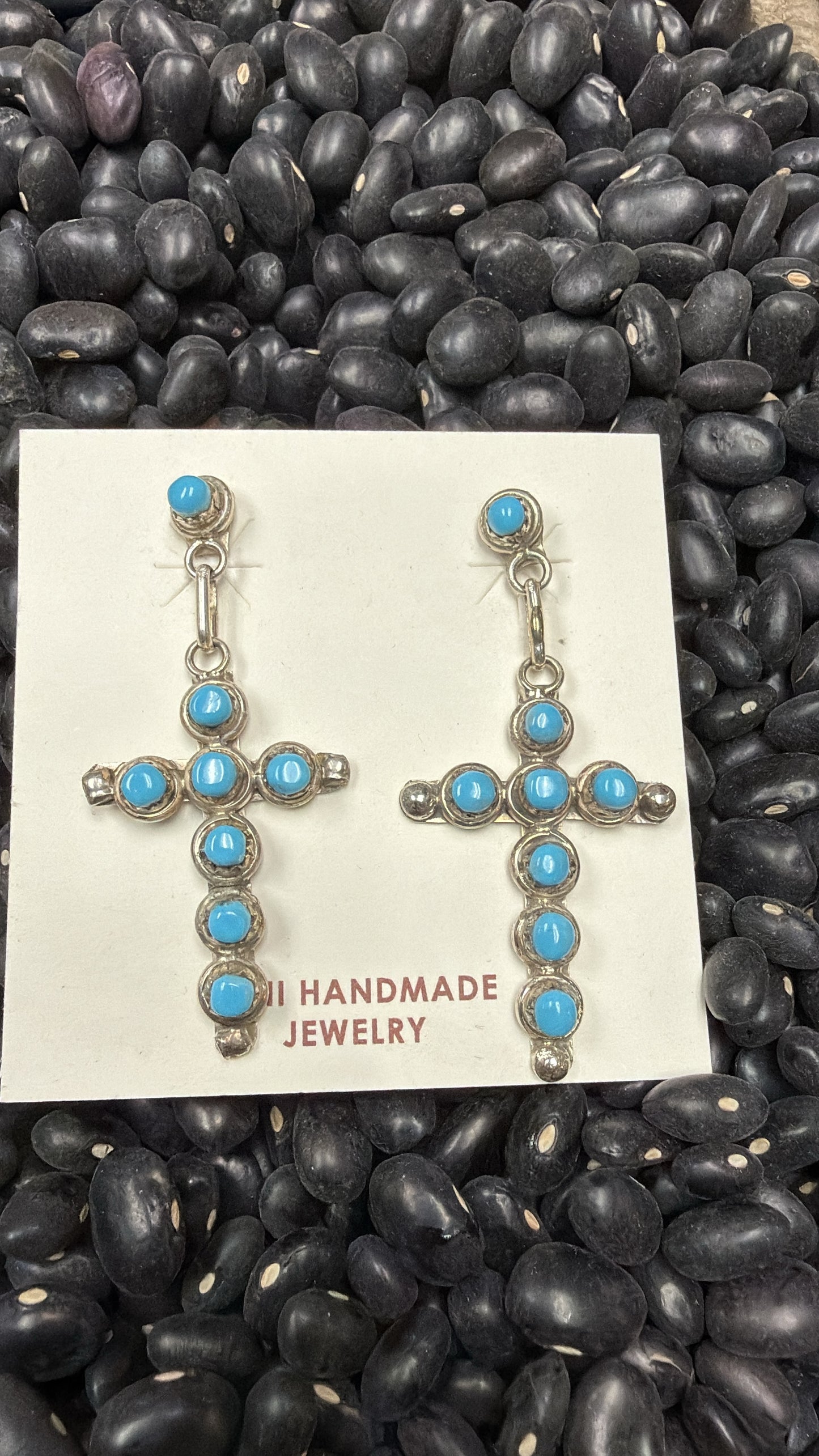 Turquoise cross earrings