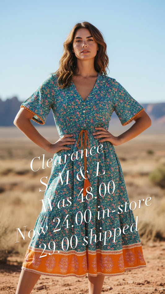 Teal Waters Boho Dress